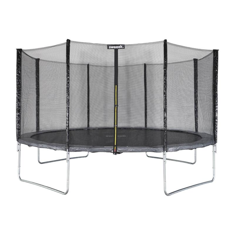 Trampoline 430cm - Vénus gris avec son filet de protection - Trampoline de
