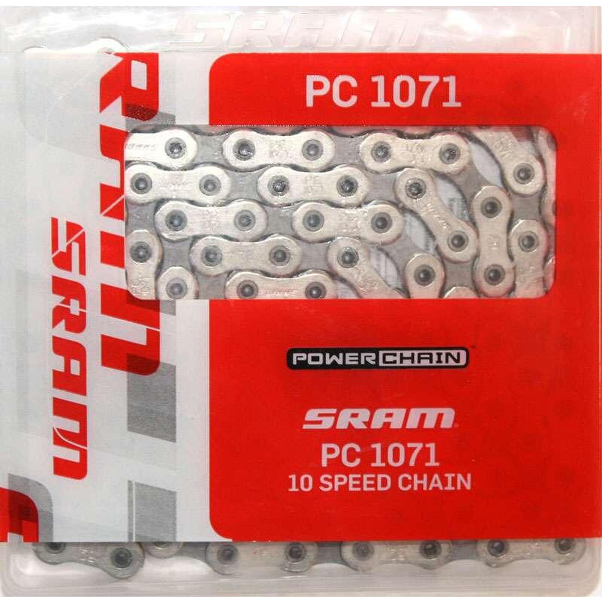 Chaîne 10 vitesses - PC 1071 Powerchain HollowPin      3750€ 4600€ -18%    * La vente débute le 01/07/2025    SRAM Chaîne 10 vitesses - PC 1071 Powerchain HollowPinVendu exclusivement en ligne   