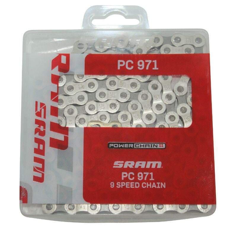 SRAM PC 971 9 Speed Power Link Bicycle Chain 114 Links - Grey