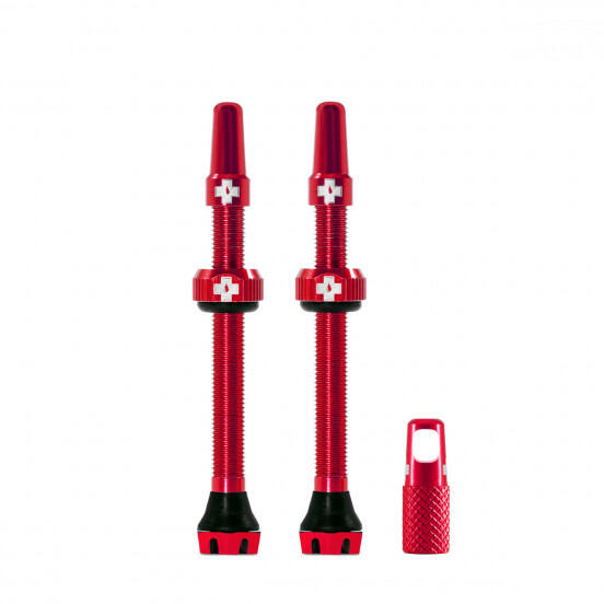 MUC-OFF Tubeless v2 kleppen kit (paar) 60 mm rood