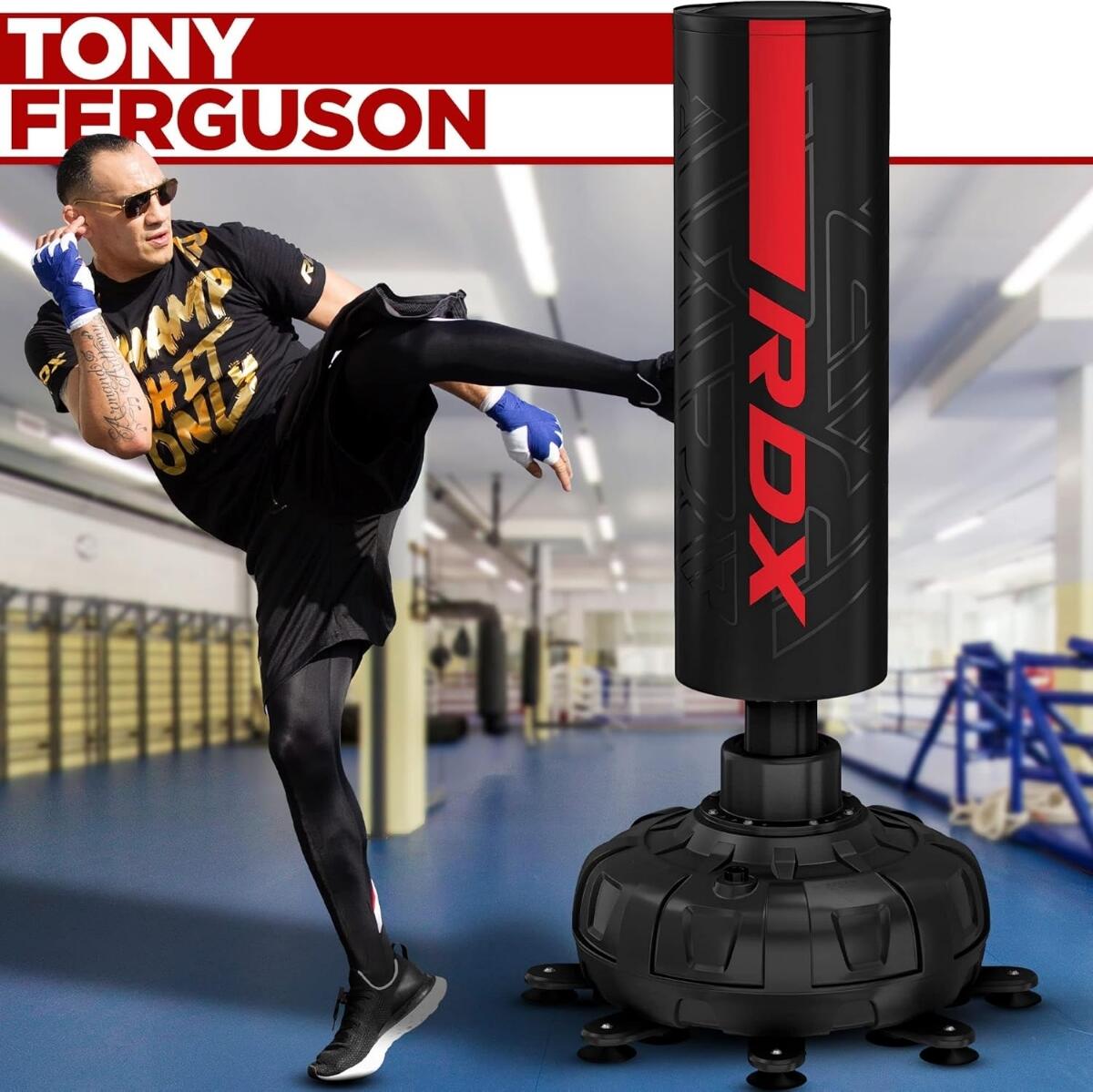 Sacco boxe autoportante F6 + guanti – Rosso 2/11