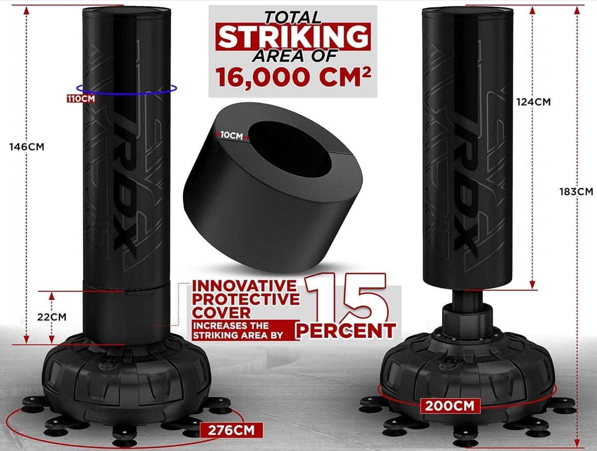 Sacco boxe autoportante F6 + guanti – Nero 3/11