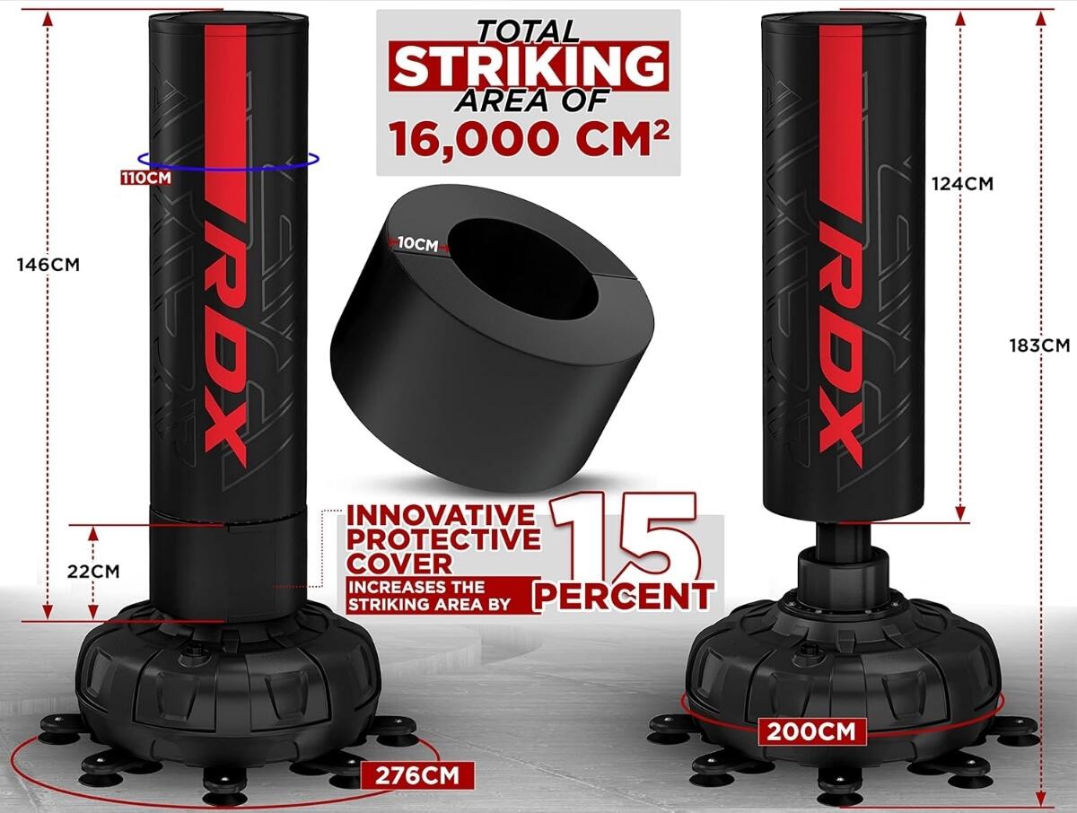 Sacco boxe autoportante F6 + guanti – Rosso 3/11