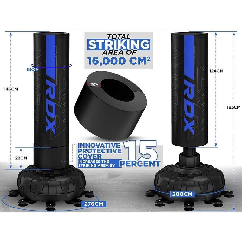 Set sac box de podea RDX F6 6FT cu mănuși - Bleumarin