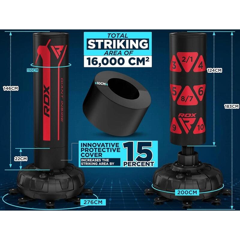 Sac Box Podea RDX KT Ronin 2-în-1 cu Mănuși Incluse - Roșu, 6FT