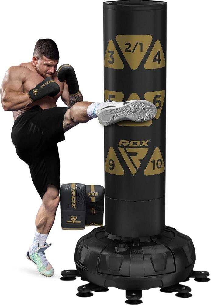 Set sac box podea RDX Target KT Ronin, manusi incluse, auriu, 6FT