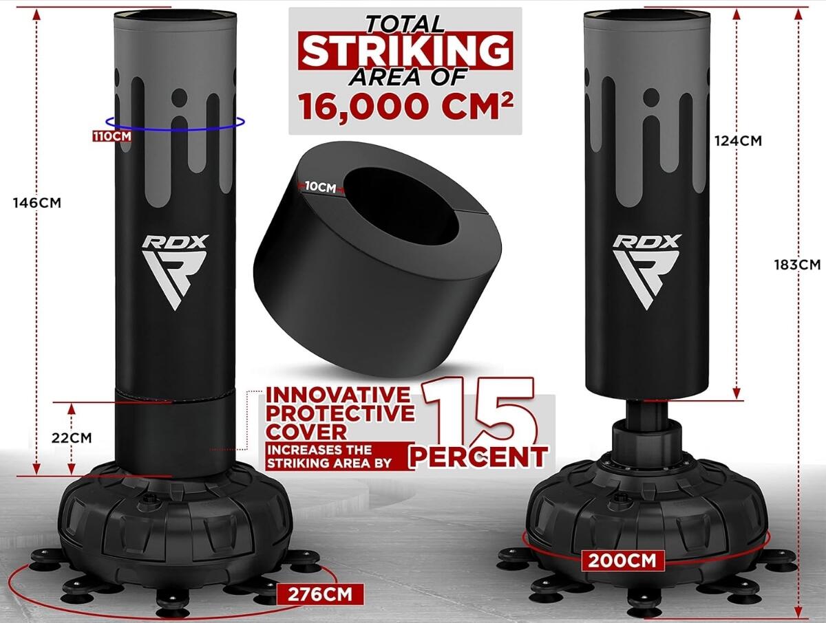 Sacco boxe autoportante F9 + guanti – Grigio 6/12