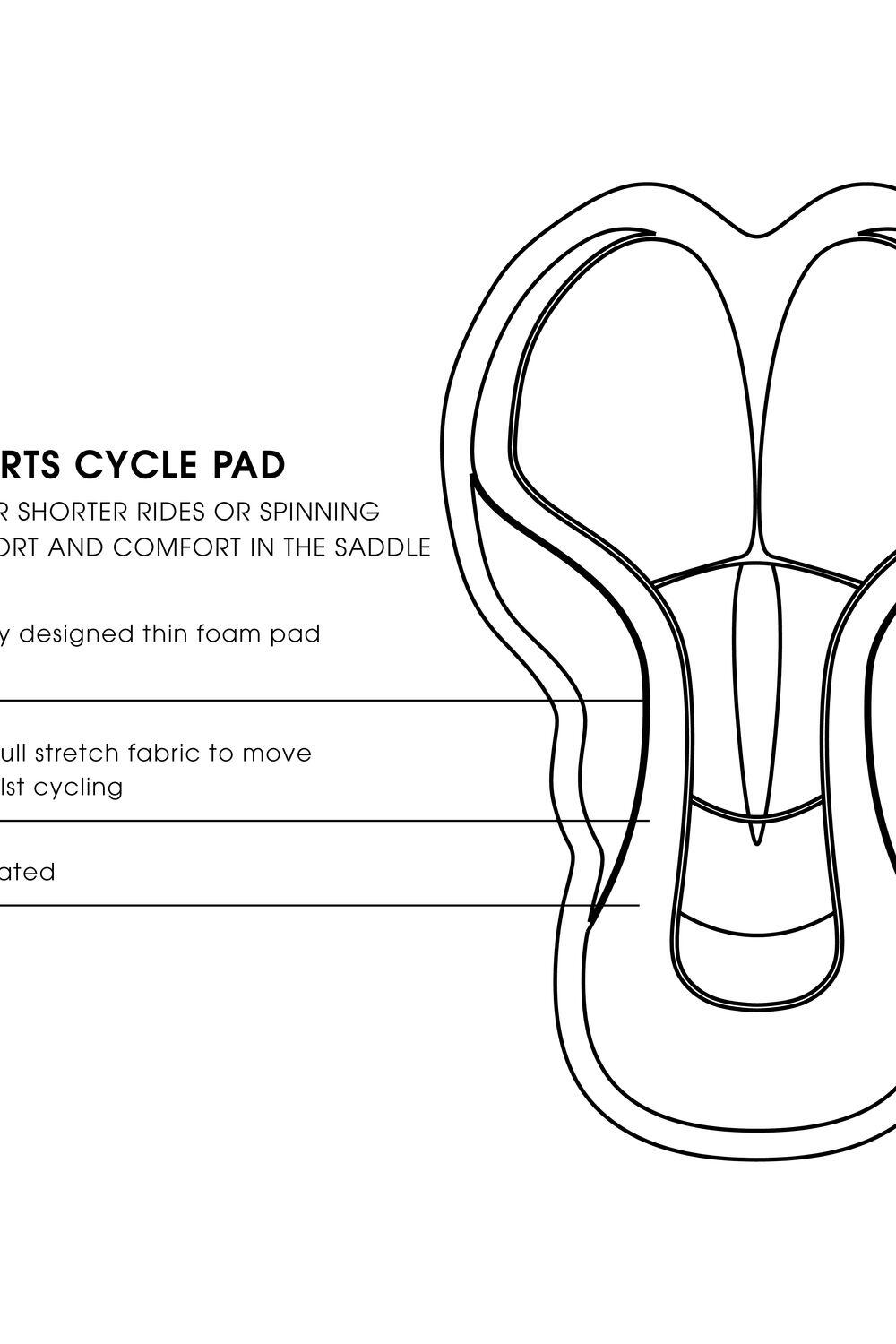 Fietsshort Dames Padded Insert Elastische Tailleband 3/5