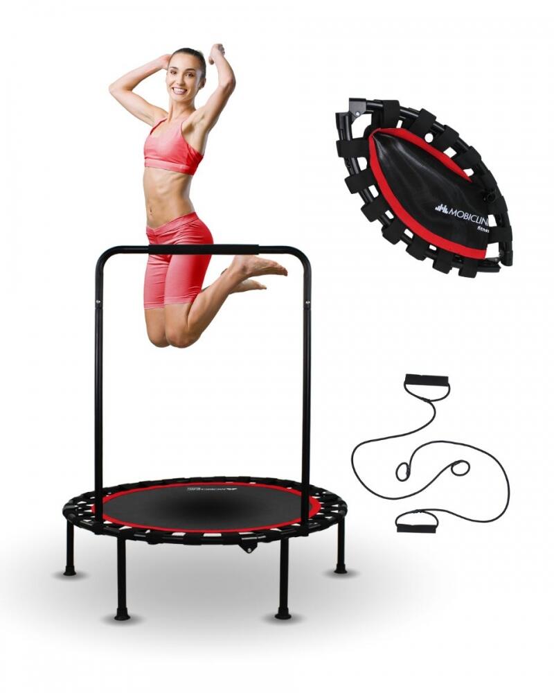 MOBICLINIC Ronde fitness trampoline Opvouwbaar Verstelbare armleuningen Afneembaar