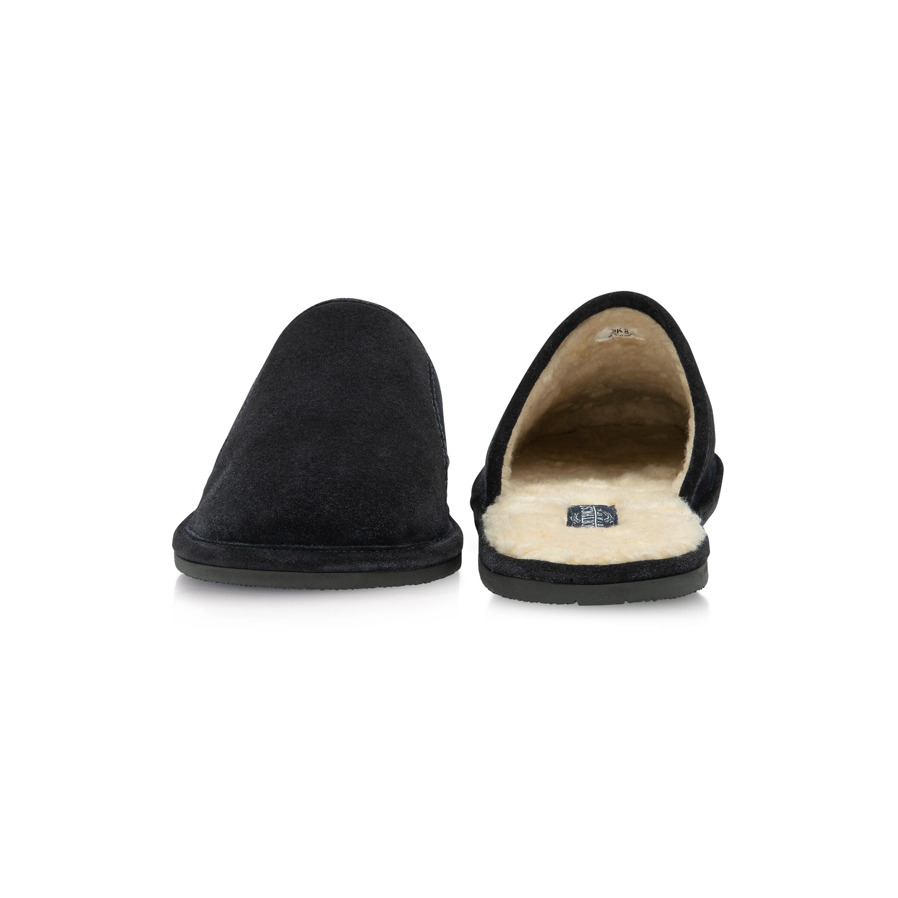 EDWARD Men's Leather Fleece Mule Slippers 2/7