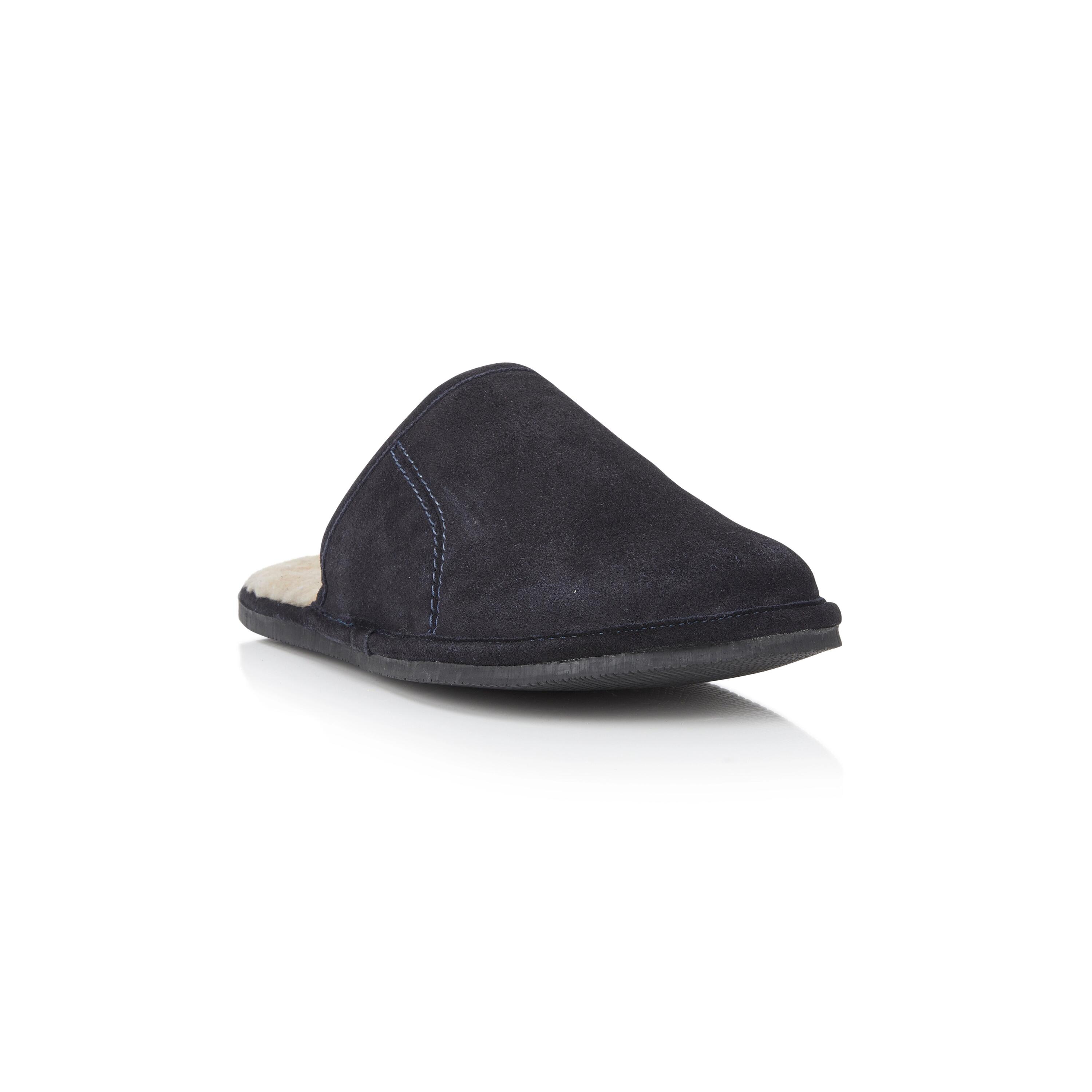 EDWARD Men's Leather Fleece Mule Slippers 4/7