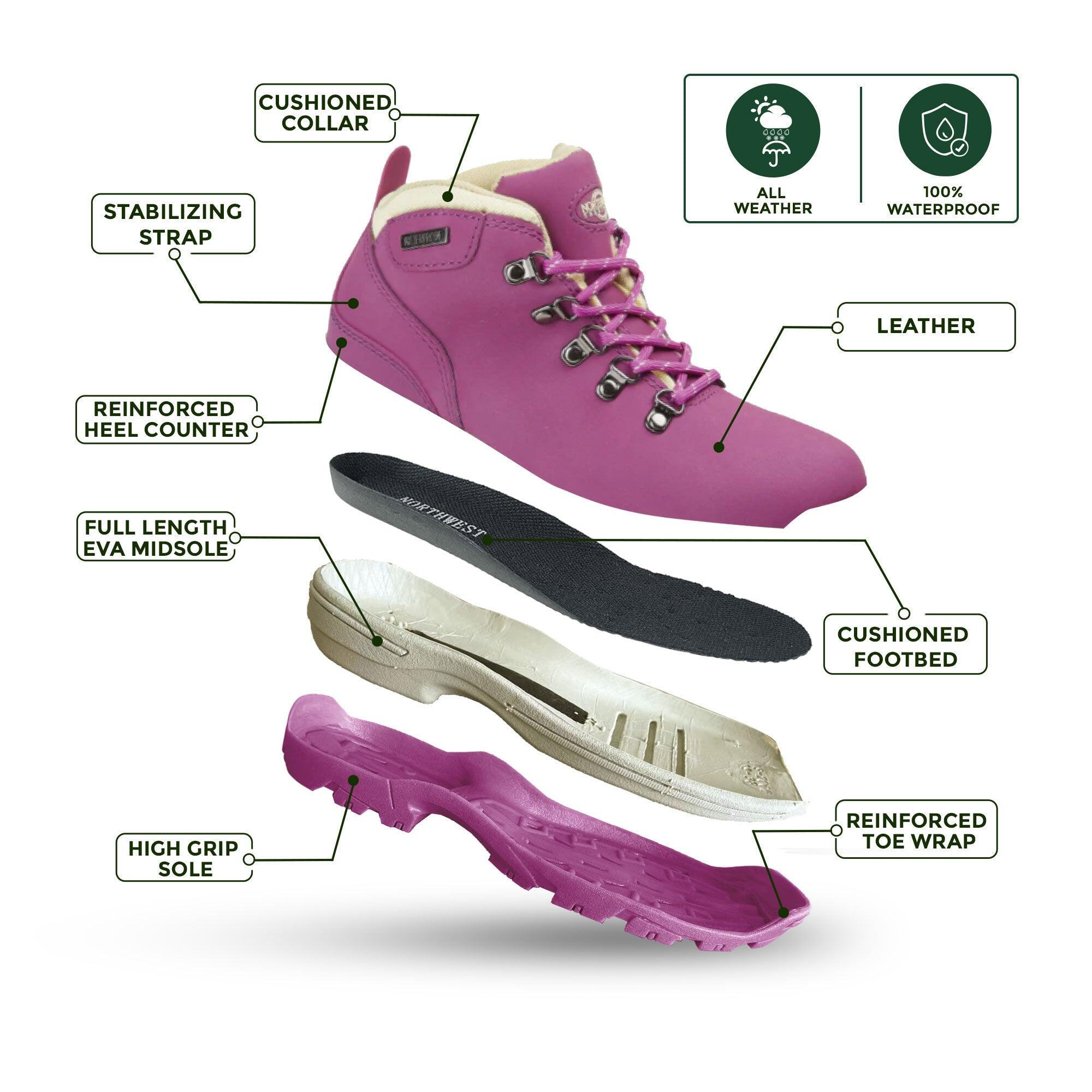 TREK Women's Leather Waterproof Walking Boots 2/7