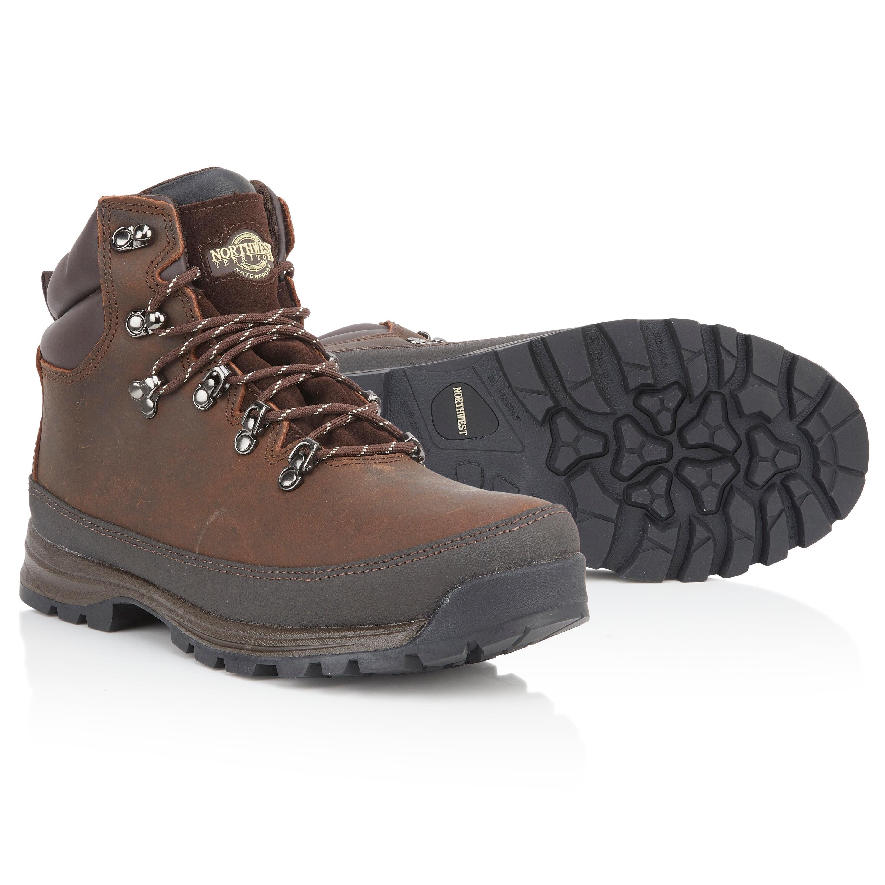 PELLY Men's Leather Waterproof Walking Boots 4/7