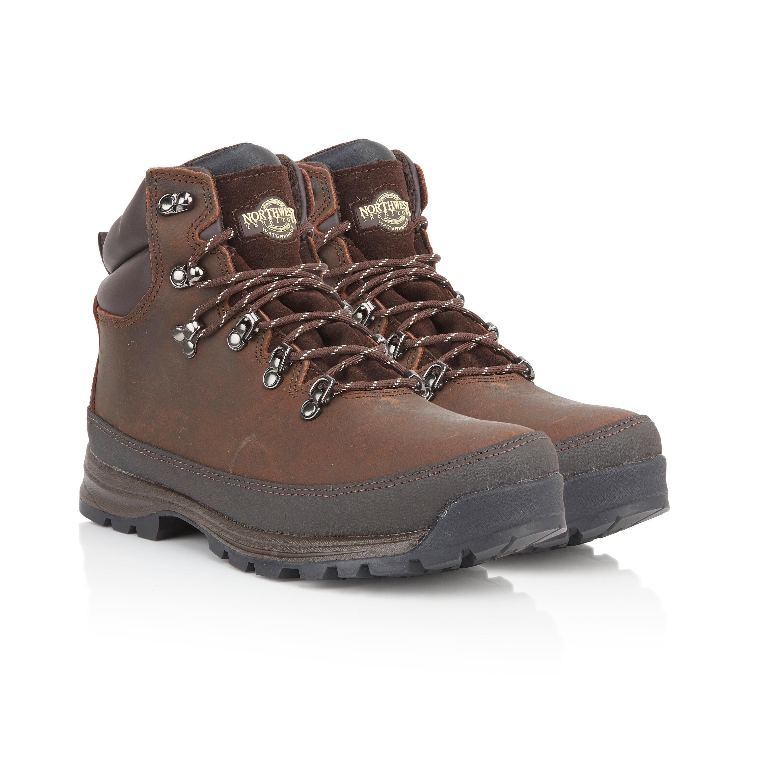 PELLY Men's Leather Waterproof Walking Boots 6/7