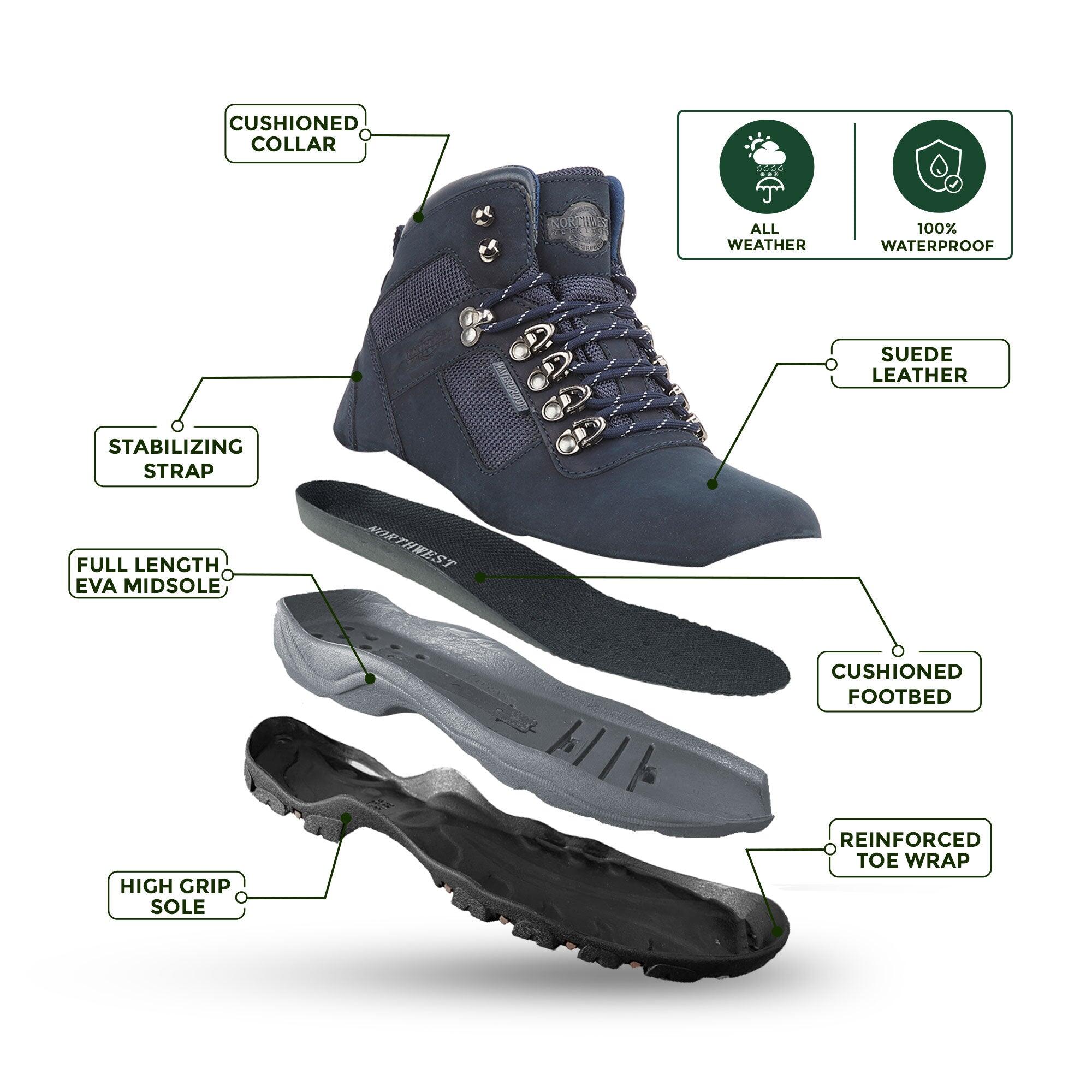 HUDSON Men's Leather Waterproof Walking Boots 2/7
