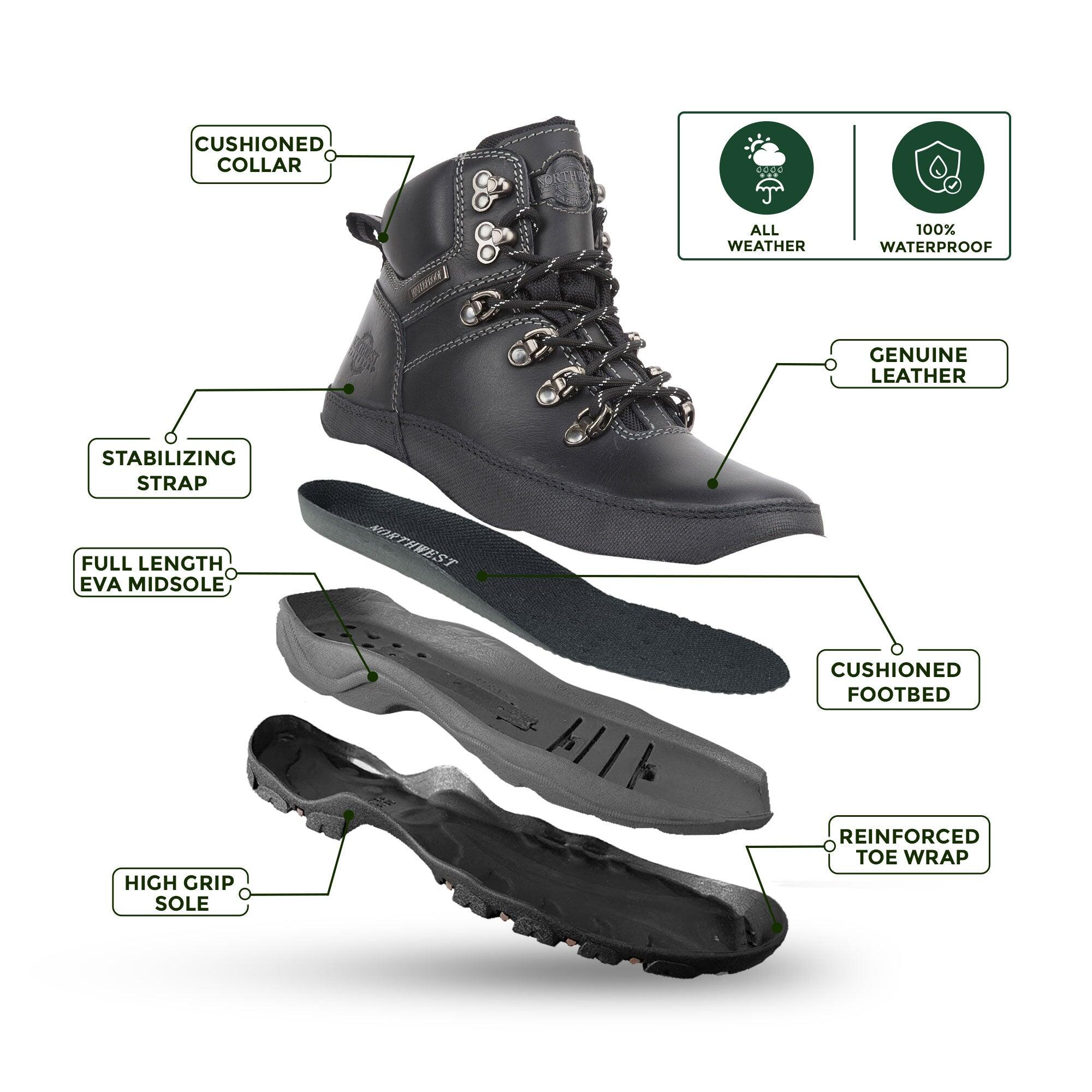 RAYROCK Men's Leather Waterproof Walking Boots 2/7