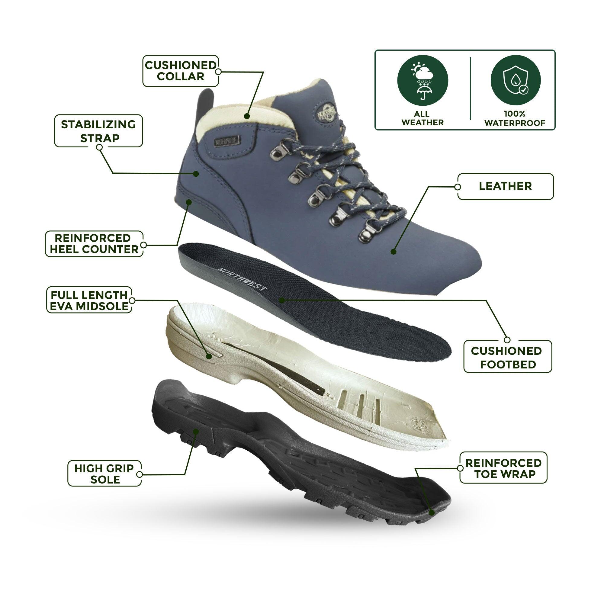 TREK Women's Leather Waterproof Walking Boots 2/7