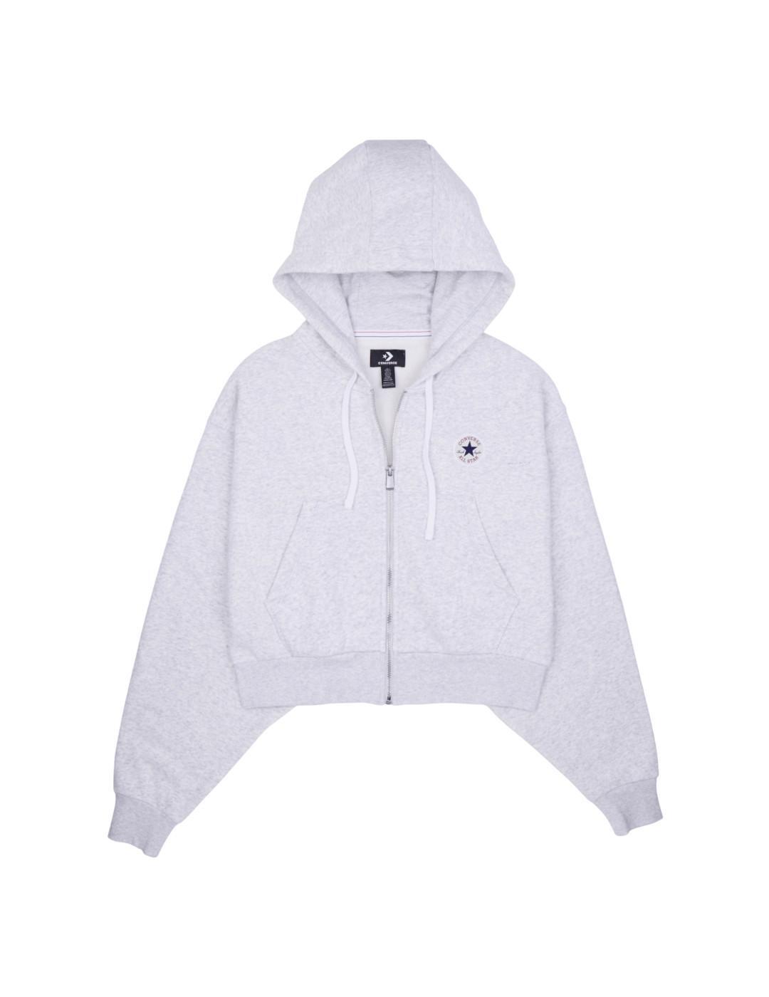 Jersey y sudadera para Mujer Converse Retro fz hoodie Gris 3/4