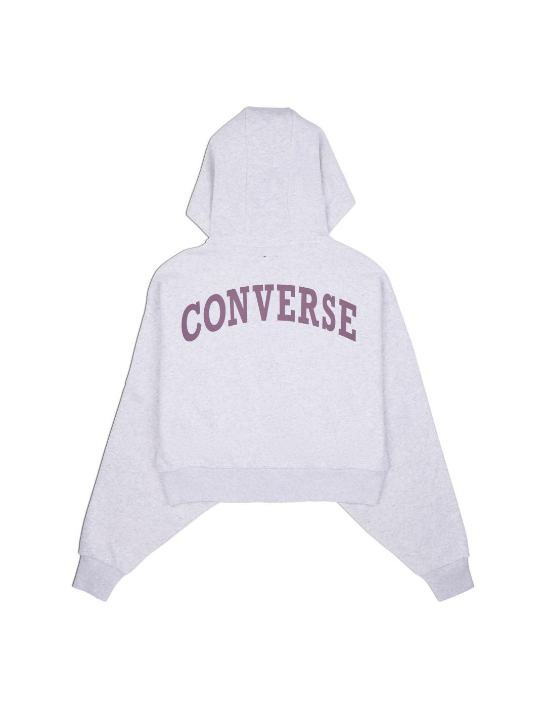 Jersey y sudadera para Mujer Converse Retro fz hoodie Gris 2/4