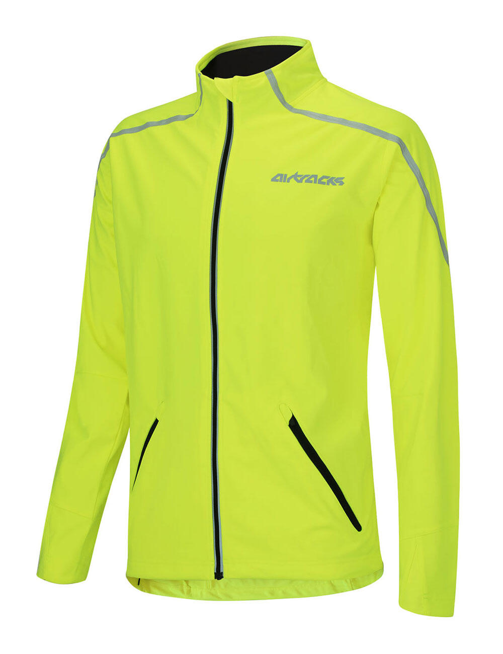 AIRTRACKS Herren Thermo Fahrradjacke - Laufjacke Air Tech Neon