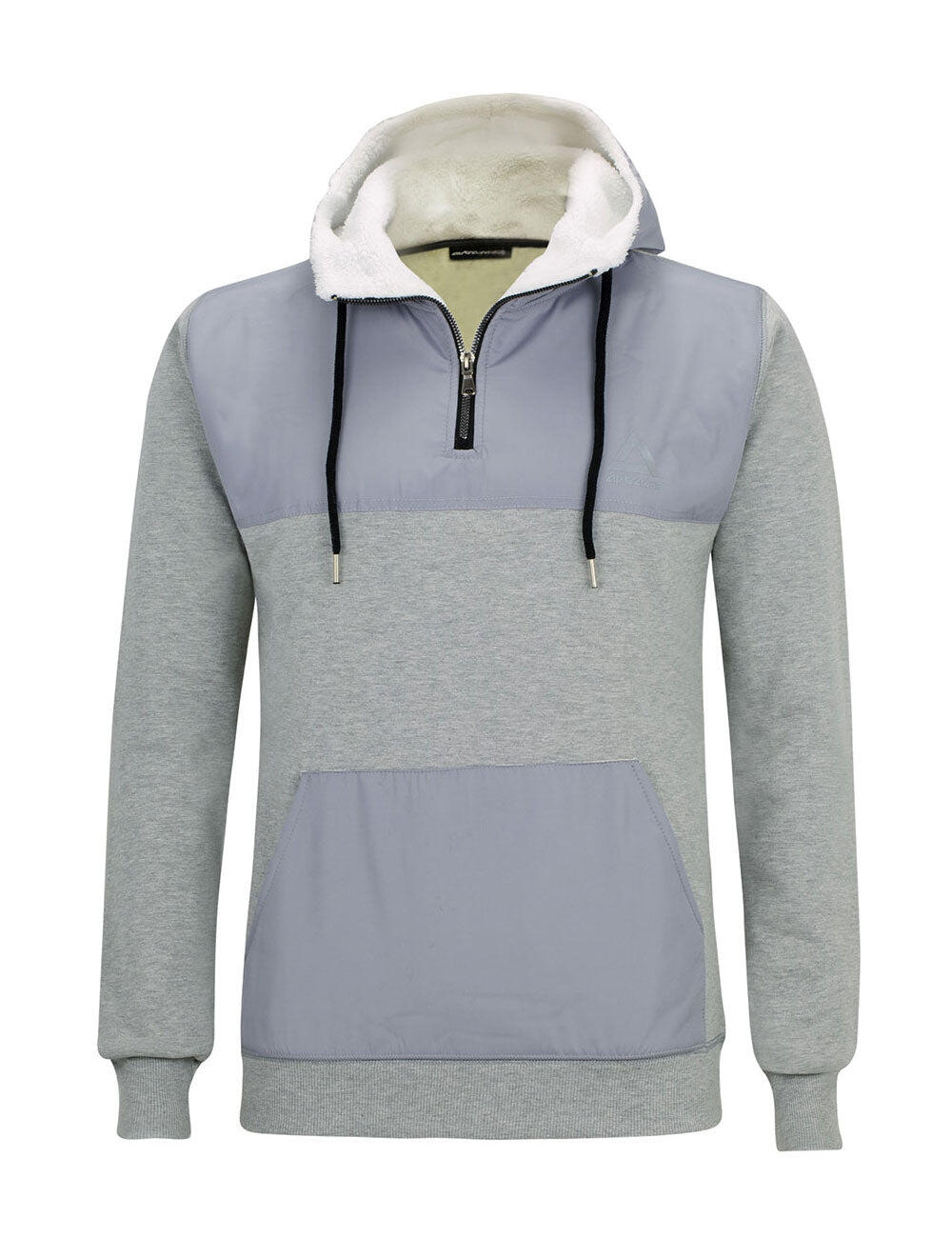 Winter Sweatshirt Crew Pro Line mit Kapuze und Zip Grau-Melange 1/3