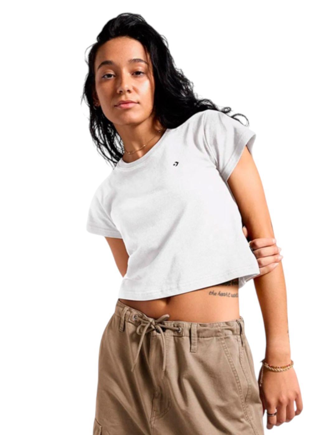 Converse Cropped White T-shirt 3/4