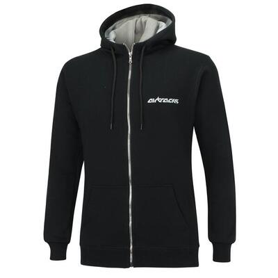 Winter Sweatshirt Crew Team Pro mit Kapuze und Full Zip Schwarz