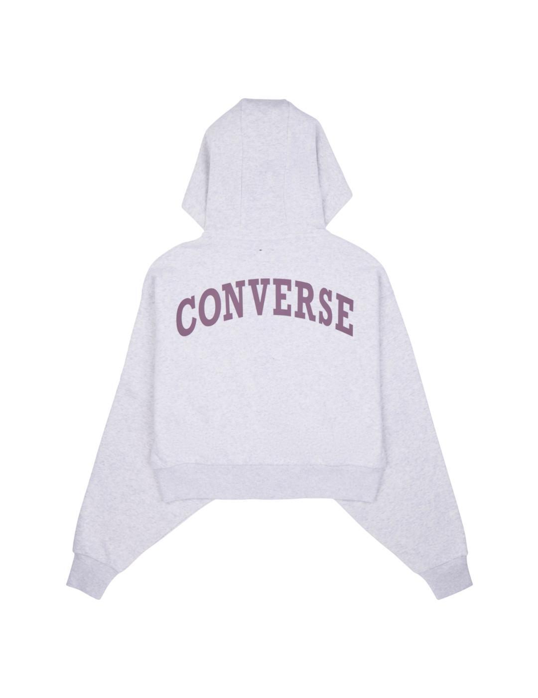 Jersey y sudadera para Mujer Converse Retro fz hoodie Gris 4/4