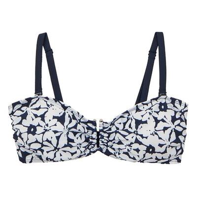Top Bikini Floreale Donna Regatta Aceana III Blu Navy Bianco