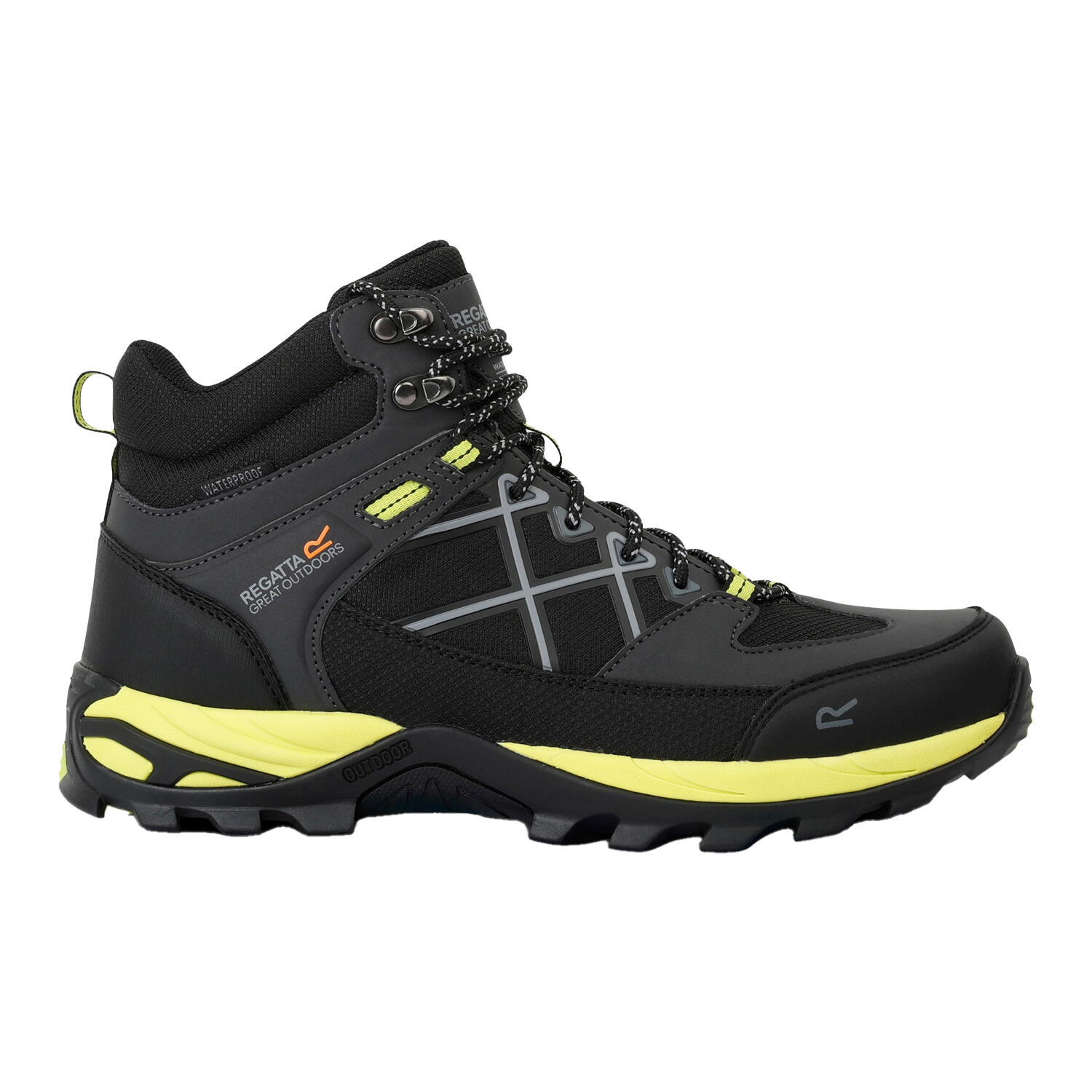 Bottines De Marche SAMARIS Homme (Cendre / Vert Néon) 3/5