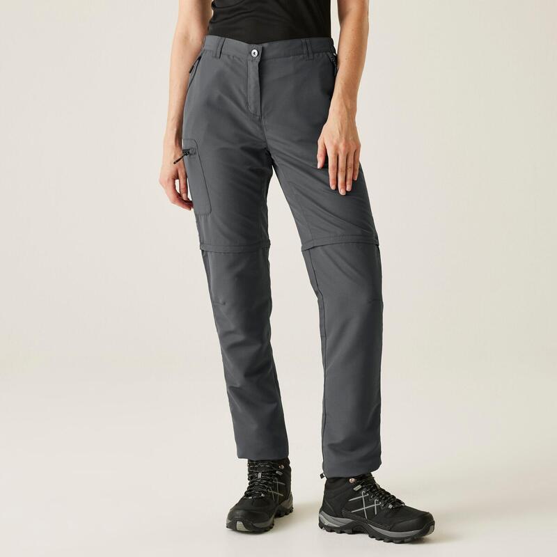 Pantalon modulable randonnée - Chaska gris femme