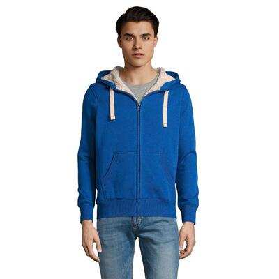 Sherpa jas met rits voor volwassenen (koningsblauw)