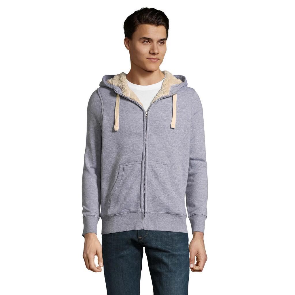 Unisex Adult Sherpa Zipped Jacket (Grey Melange)