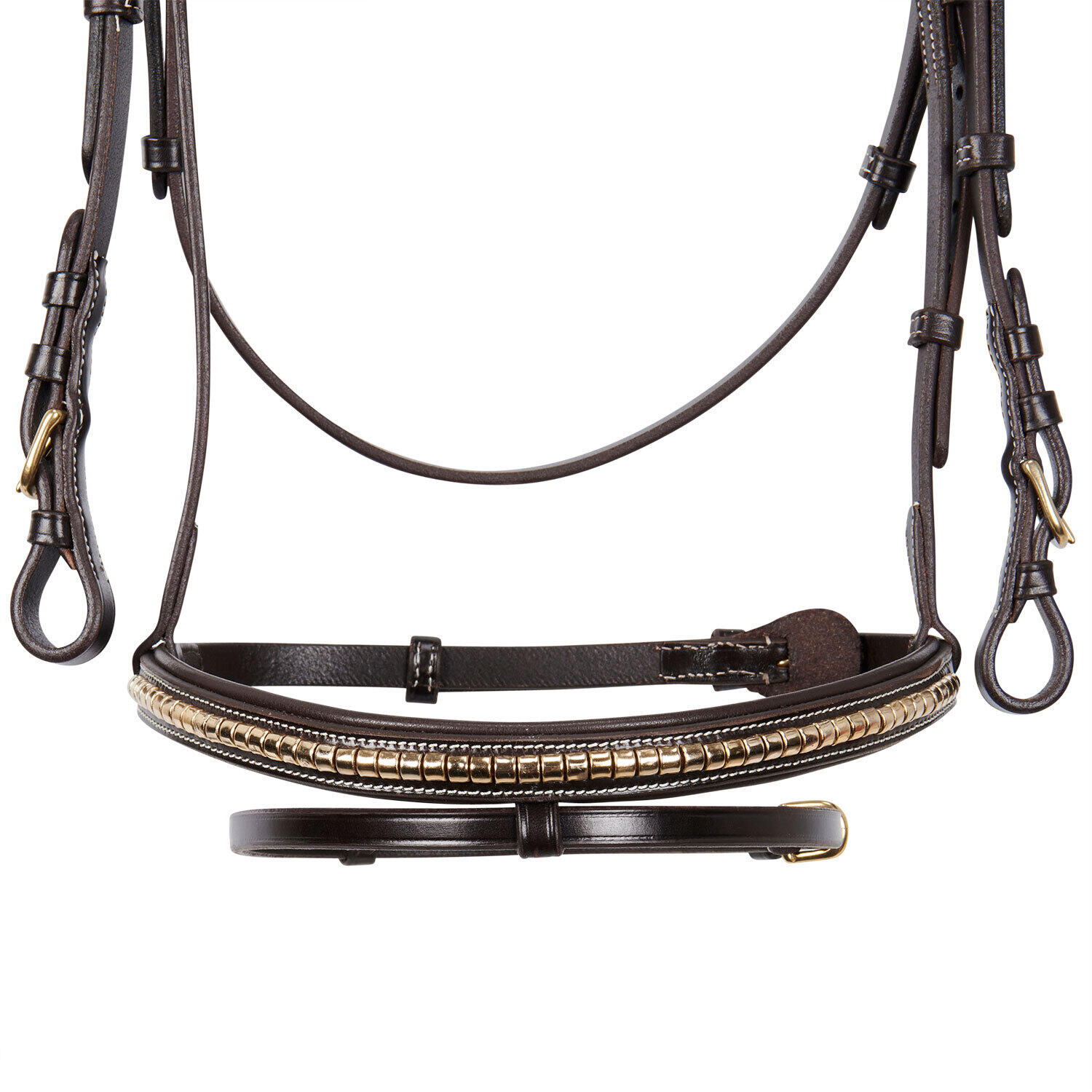 Bridons équitation anatomique pour cheval anglaise en cuir clincher Equestro 5/6