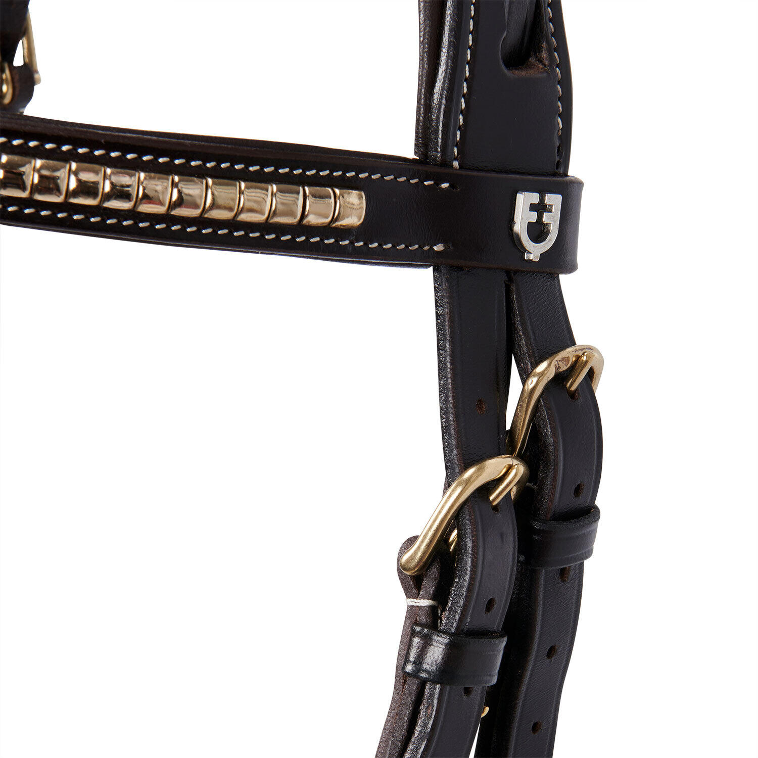 Bridons équitation anatomique pour cheval anglaise en cuir clincher Equestro 4/6