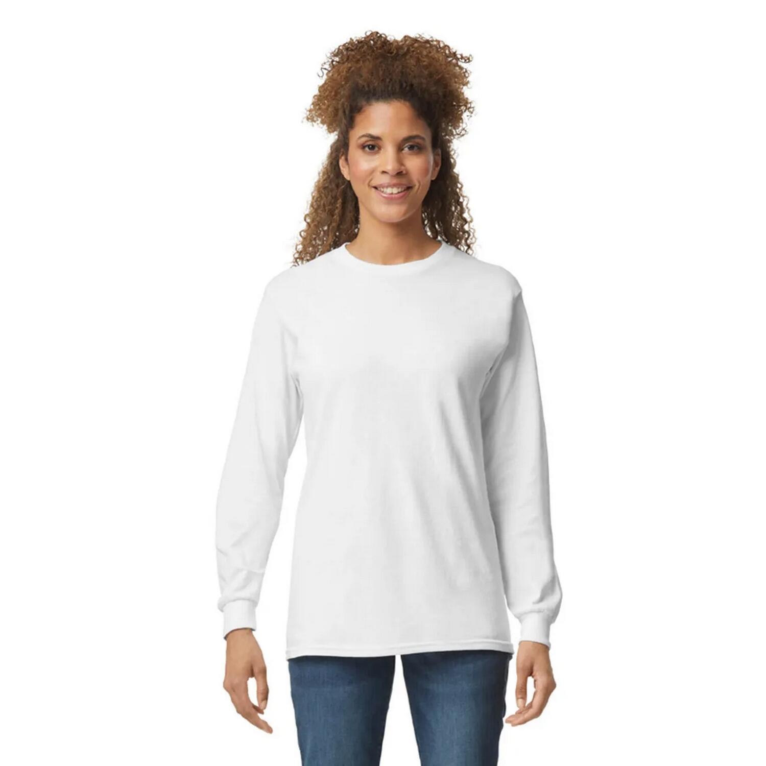 Maglietta Manica Lunga Adulto Unisex Gildan Bianco 1/3
