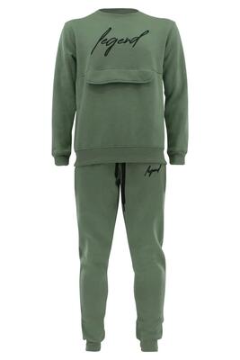 Joggingpak sweater heren/dames signature milano olive fitness en hardlopen