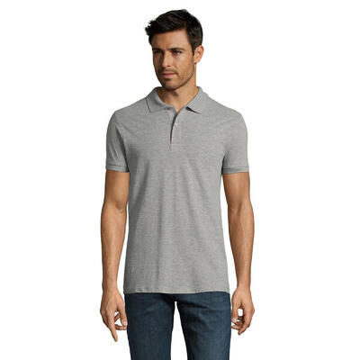 Heren perfect melange poloshirt (grijze melange)