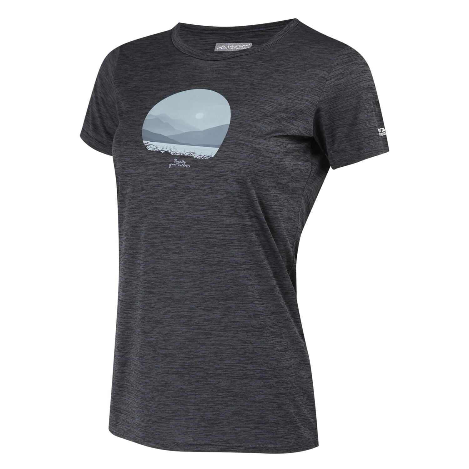 Womens/Ladies Fingal VIII Scenery Marl TShirt (Seal Grey Marl) 3/4