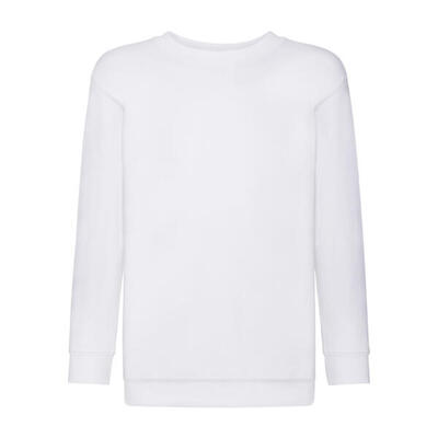 Felpa Semplice A Giro Bambini Fruit Of The Loom Classic Bianco
