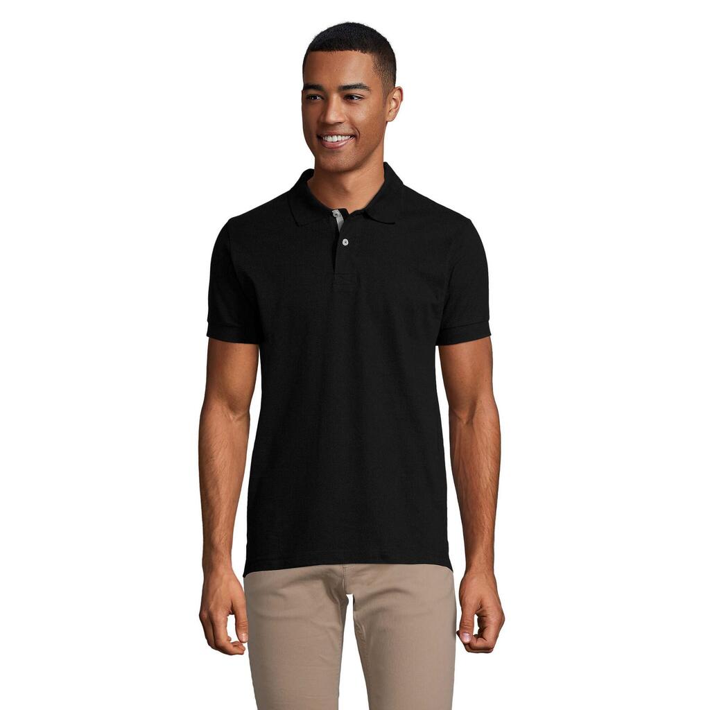 Mens Portland Polo Shirt (Black/Grey)