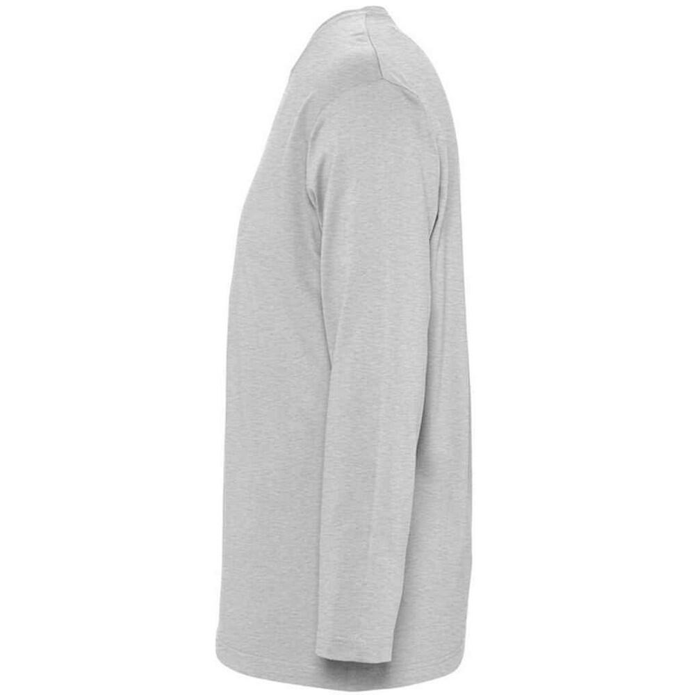 Camiseta Monarch de Mezcla de Manga Larga para Hombre Gris Jaspeado 3/4
