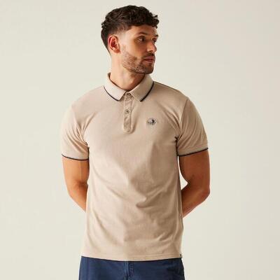 T-shirt korte mouwen hiking heren logo contrasterende kraag tadeo