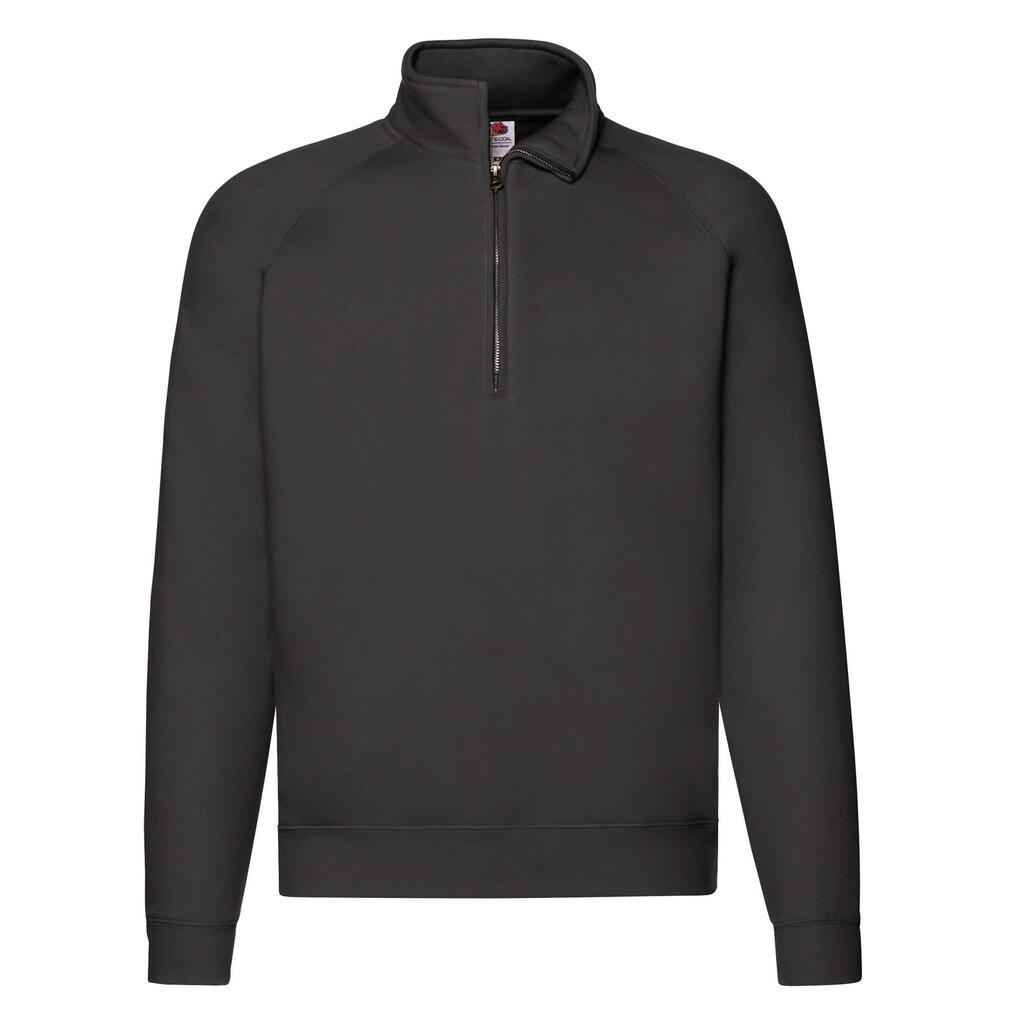 Unisex Adult Premium Quarter Zip Raglan Sweatshirt (Black)