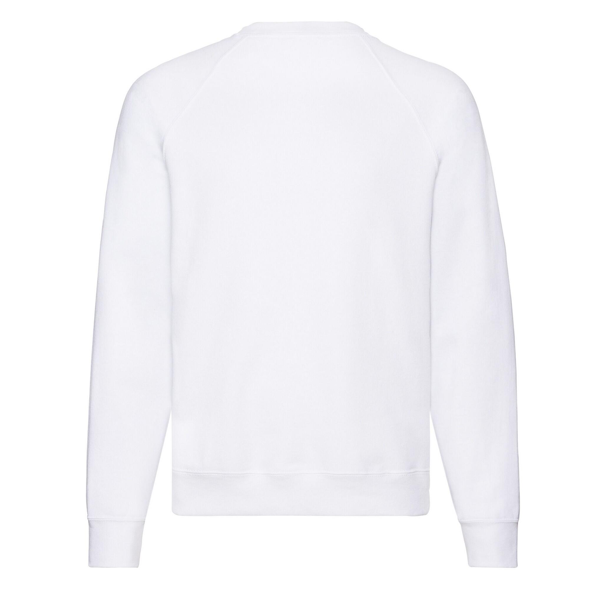 Felpa Semplice Raglan Adulto Unisex Fruit Of The Loom Classic Bianco 2/3