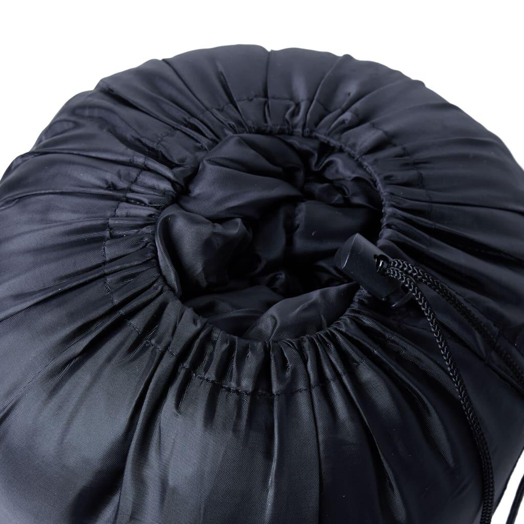 VidaXL Sac de couchage momie pour adultes 3 saisons 222 x 74 cm Noir/Rouge 3/6