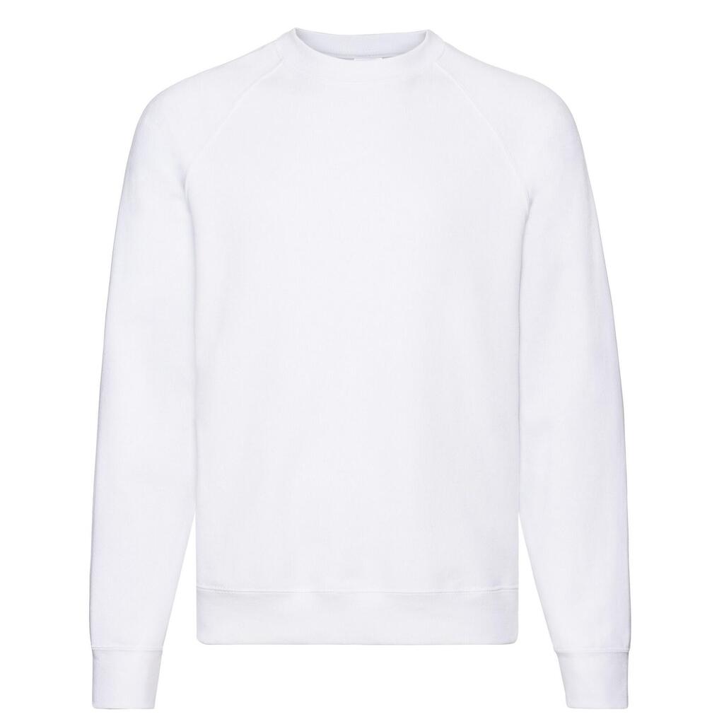 Unisex Adult Classic Plain Raglan Sweatshirt (White)