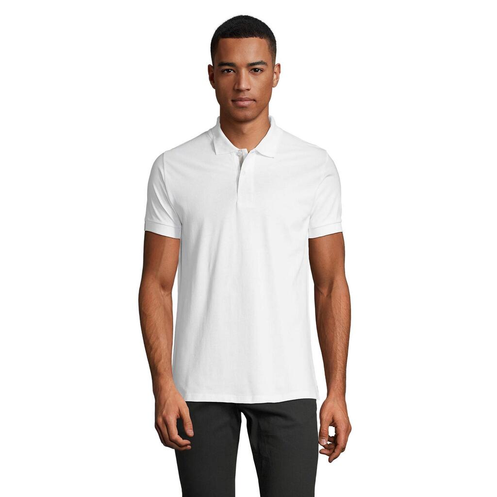Mens Portland Polo Shirt (White/Grey)