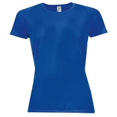 Dames sportief raglan tshirt (koningsblauw)