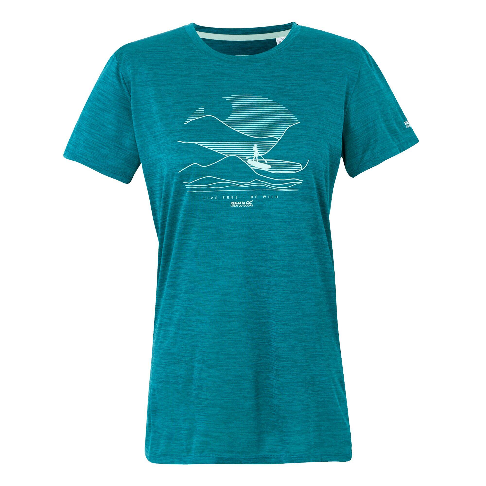 Womens/Ladies Fingal IX Live Free Be Wild Marl TShirt (Exotic Plume) 1/4